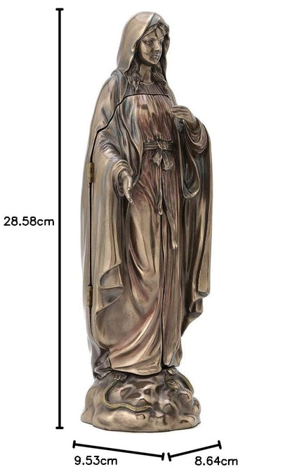 Lady Of Grace Polyptych Statue Of Annunciation-Height-11 Inches-Metallic Finish