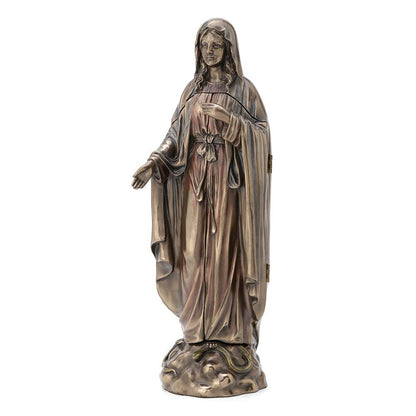 Lady Of Grace Polyptych Statue Of Annunciation-Height-11 Inches-Metallic Finish