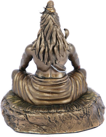 New Sitting Shiva Idol On Stones Meditating-Height-9 Inches-Metallic-Resin