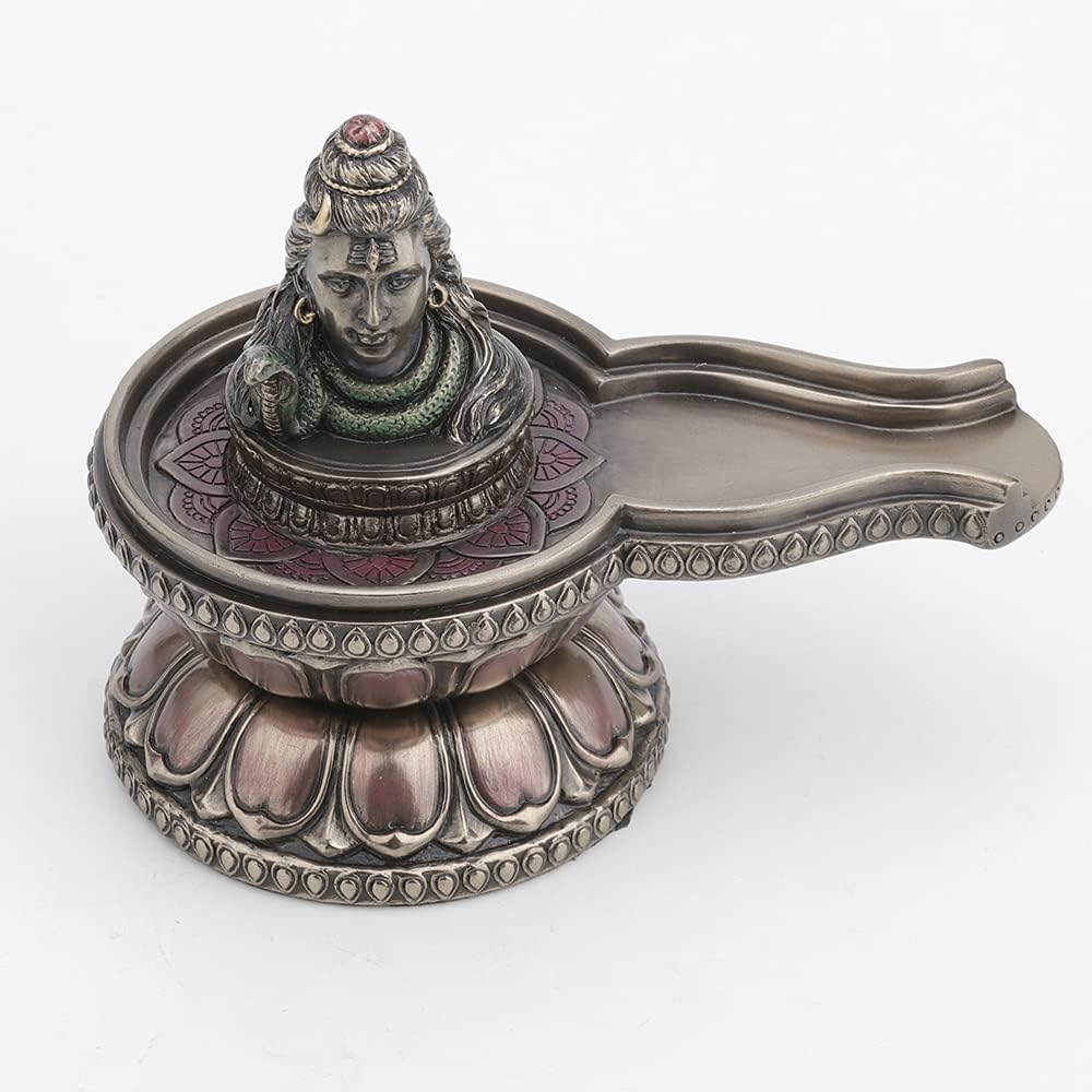 Beautiful Shiv Ling Idol-Metallic Finish-Height-4.75 Inches-Resin-Shiva Lingam