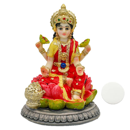 New Small Laxmi Statue -Height-3.5 Inches-Coloured-Lakshmi Idol