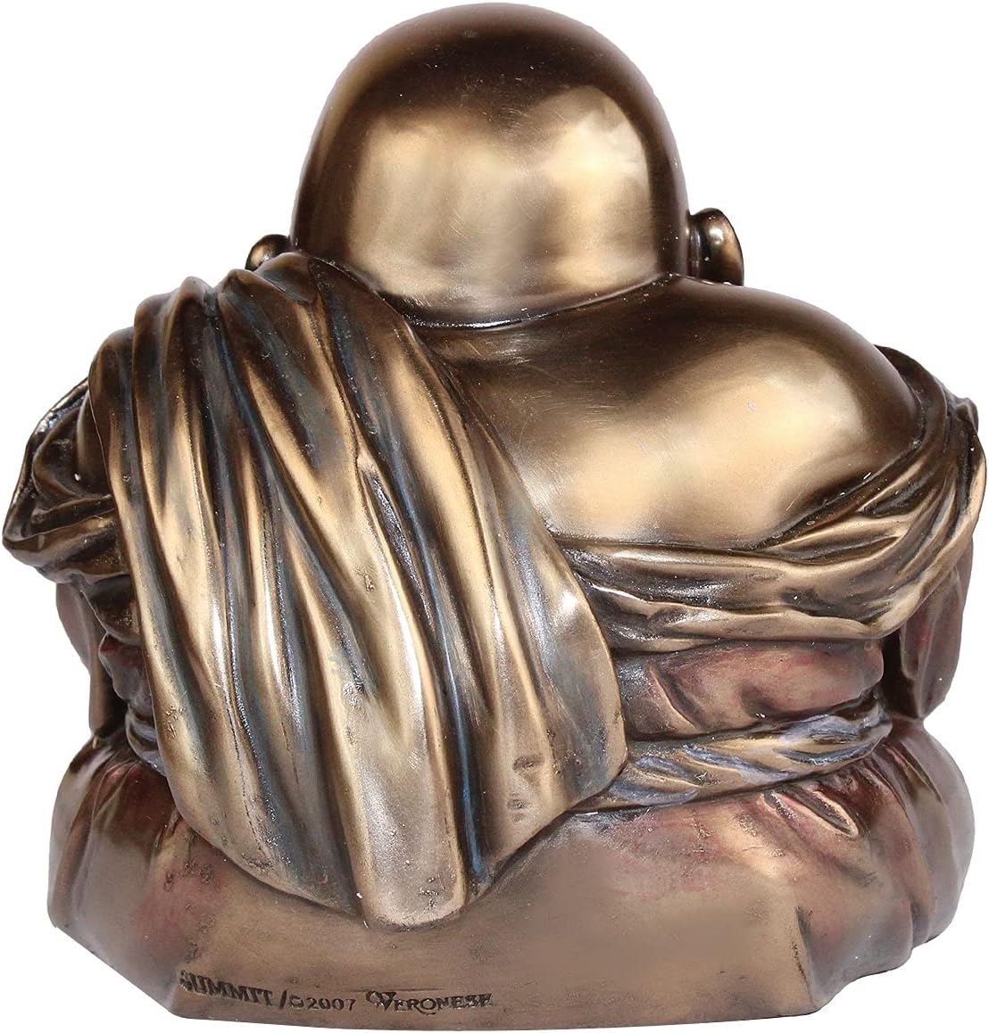 New Medium Style Laughing Buddha-5.5 Inches-Metalic-Resin