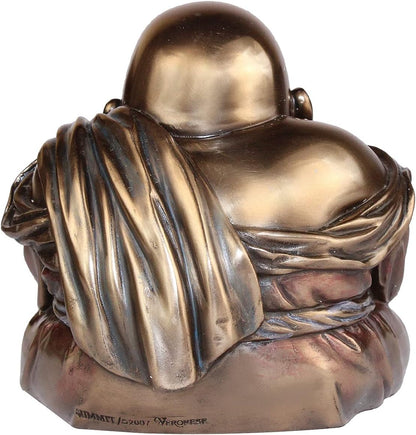 New Medium Style Laughing Buddha-5.5 Inches-Metalic-Resin