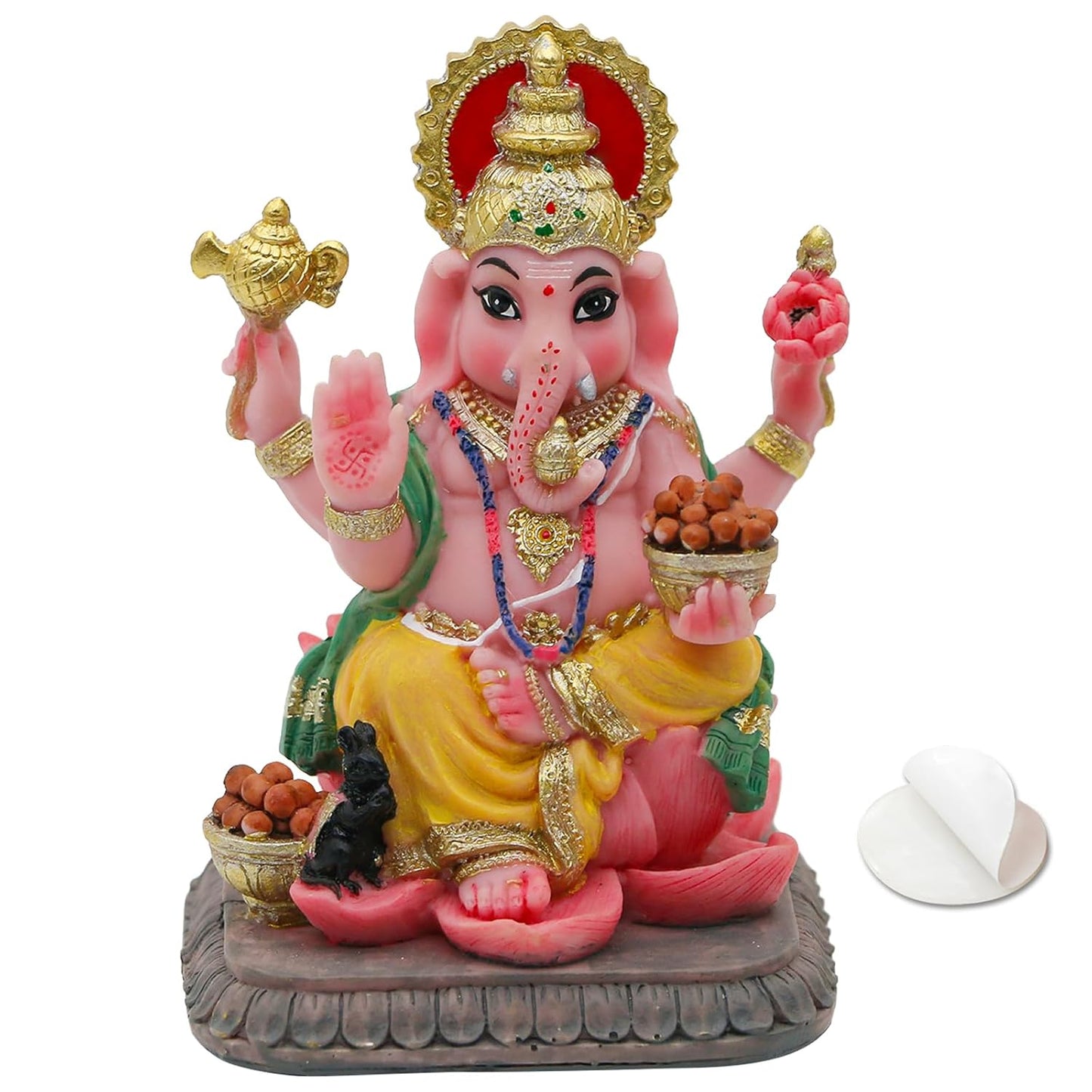 New Small Ganesh Statue-Height-3.5 Inches-Coloured-Ganesha Idol