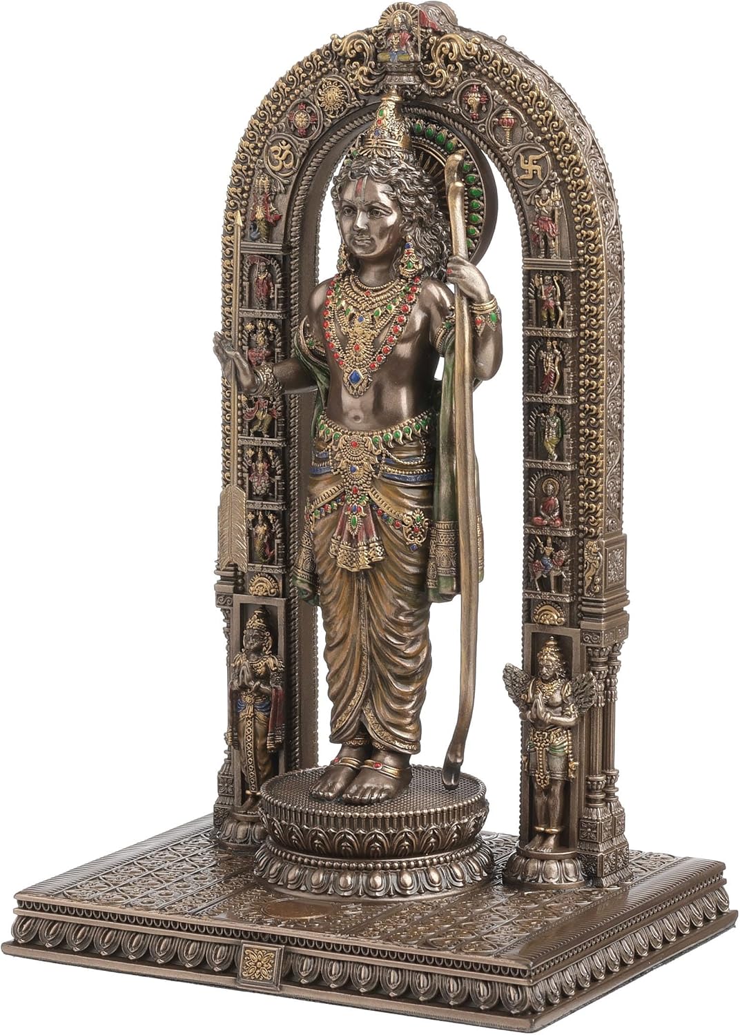 New Large Standing Handcarved Ram Ji Idol-Height-12 Inches-Arc Style-Highly Detailed-Resin-Ayodhya Temple Style