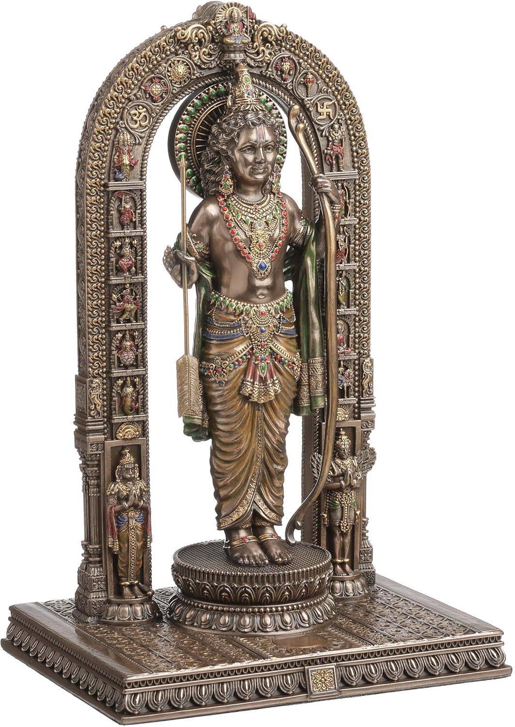 New Large Standing Handcarved Ram Ji Idol-Height-12 Inches-Arc Style-Highly Detailed-Resin-Ayodhya Temple Style
