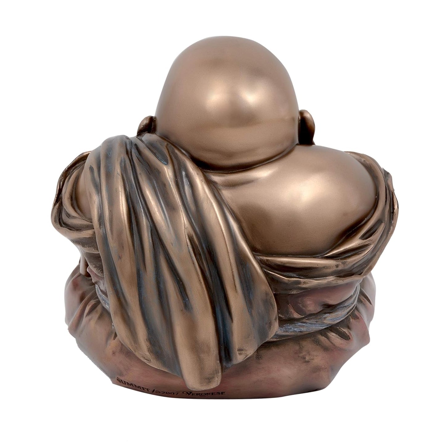 New Medium Style Laughing Buddha-5.5 Inches-Metalic-Resin