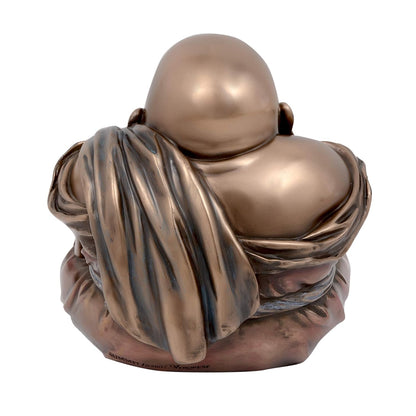 New Medium Style Laughing Buddha-5.5 Inches-Metalic-Resin