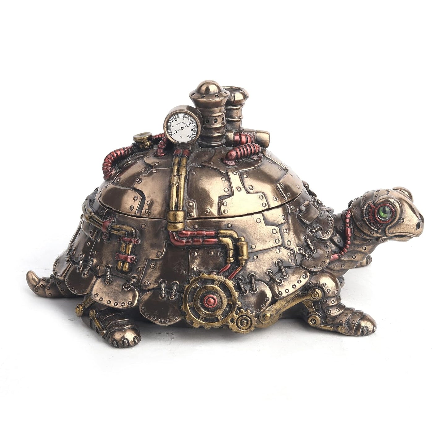 Large Turtle Steampunk Style Money Box-Height-5 Inches-Metallic-Resin