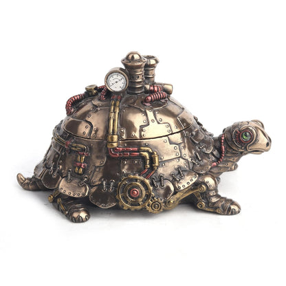 Large Turtle Steampunk Style Money Box-Height-5 Inches-Metallic-Resin
