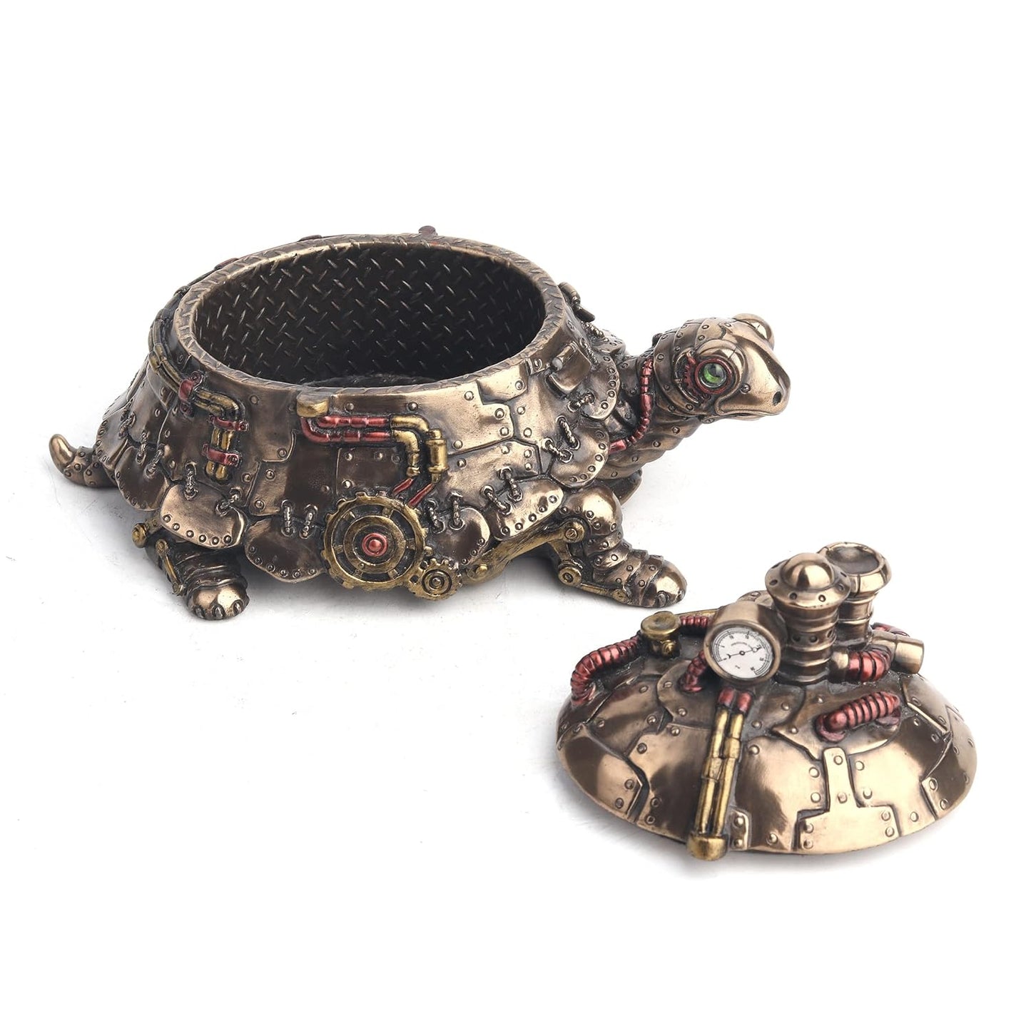 Large Turtle Steampunk Style Money Box-Height-5 Inches-Metallic-Resin