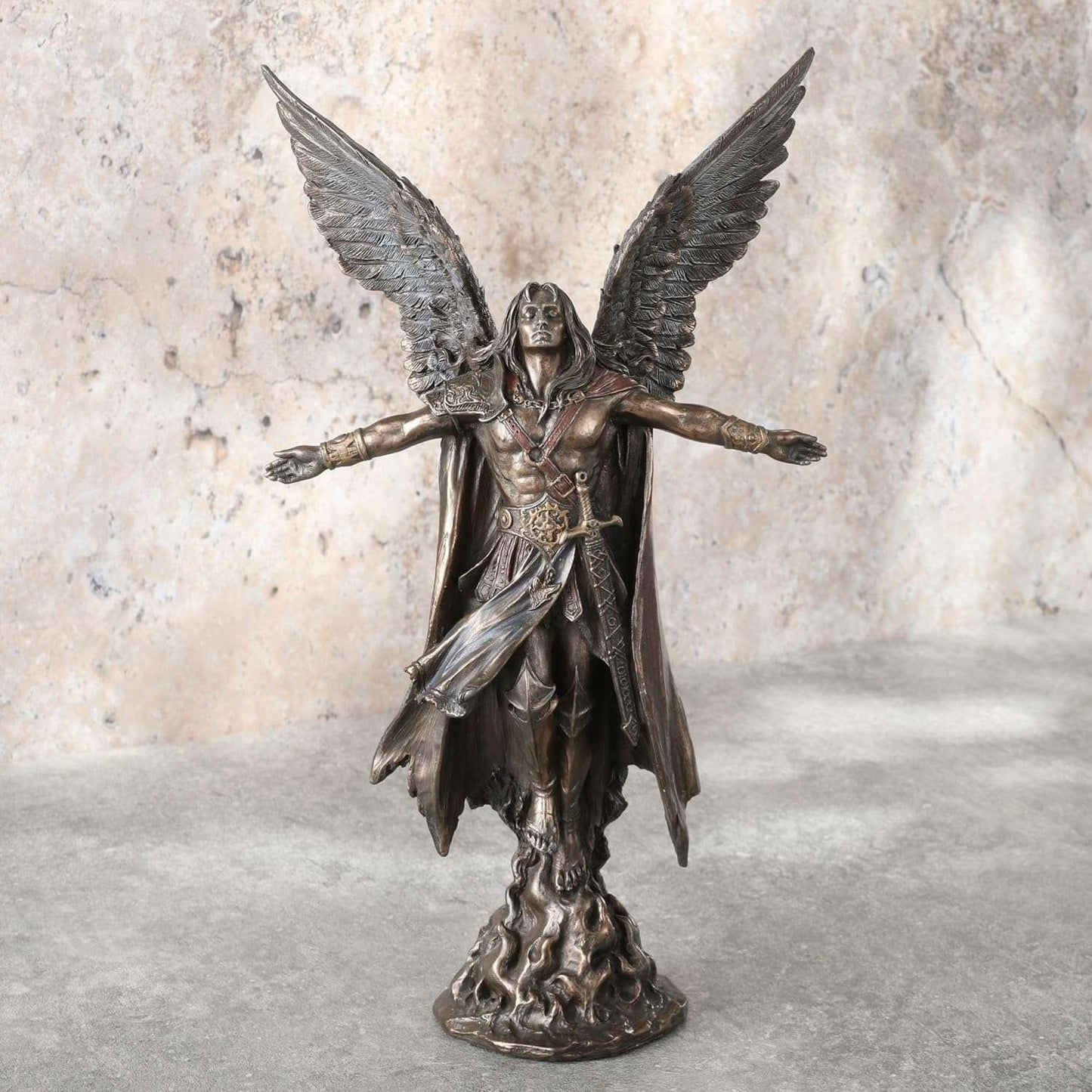 Ascending Angel Statue Sculpture-Height-11 Inches-Resin-Cold Cast Bronze