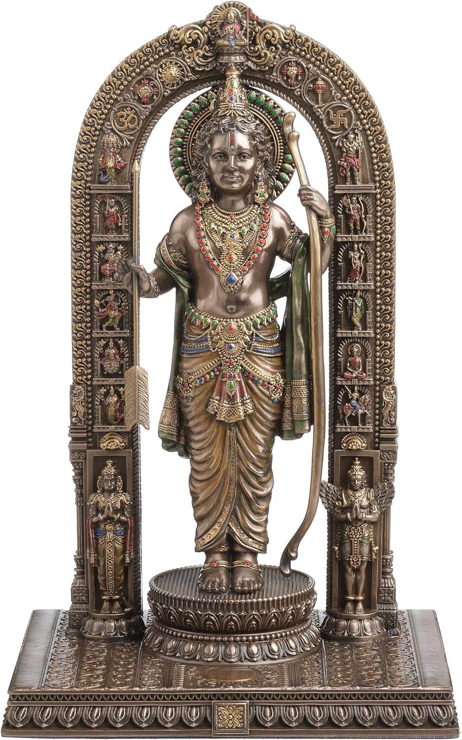 New Large Standing Handcarved Ram Ji Idol-Height-12 Inches-Arc Style-Highly Detailed-Resin-Ayodhya Temple Style