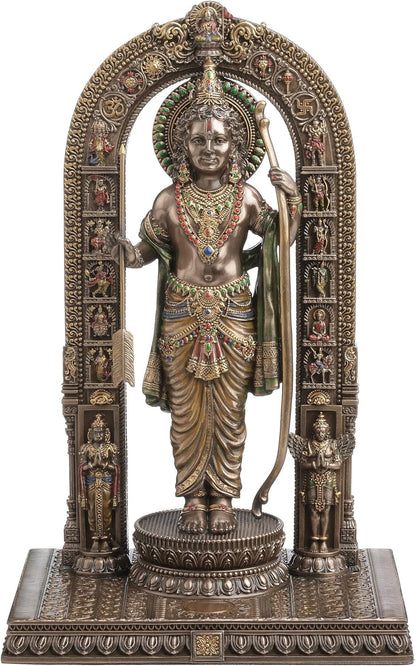 New Large Standing Handcarved Ram Ji Idol-Height-12 Inches-Arc Style-Highly Detailed-Resin-Ayodhya Temple Style