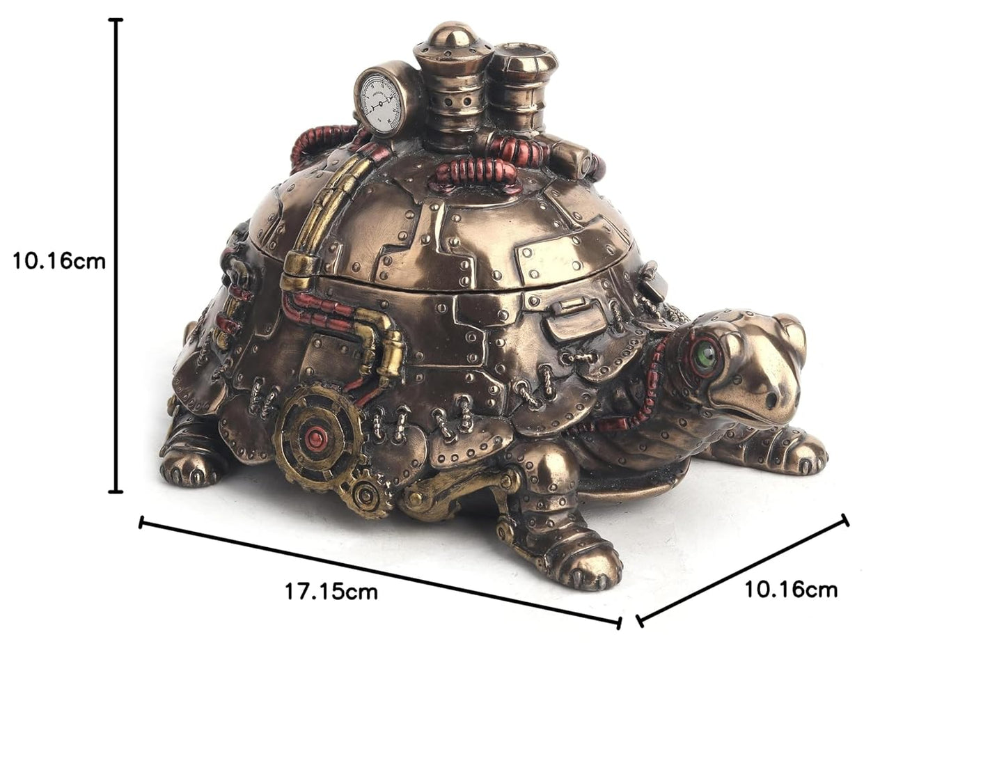 Large Turtle Steampunk Style Money Box-Height-5 Inches-Metallic-Resin