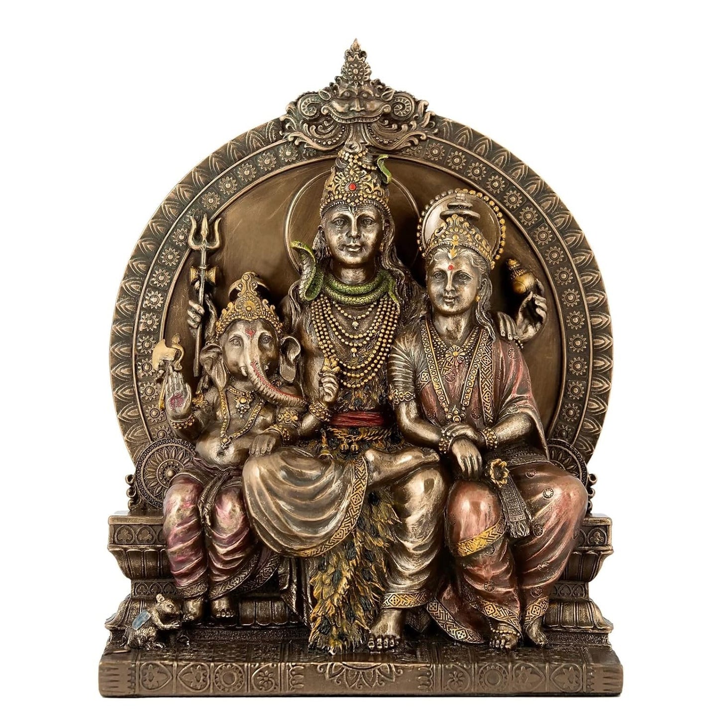 Antique Shiv Pariwar Sinhasan for Home Decoration, Size -( 6.5 x 3 x 8 ) in, Weight- 1.65 KG