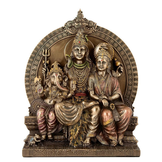 Antique Shiv Pariwar Sinhasan for Home Decoration, Size -( 6.5 x 3 x 8 ) in, Weight- 1.65 KG