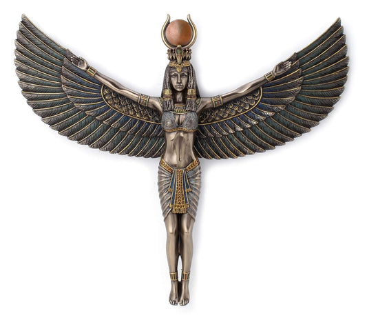 Large Egyptian Angel Model With Open Wings-Height-10 Inches