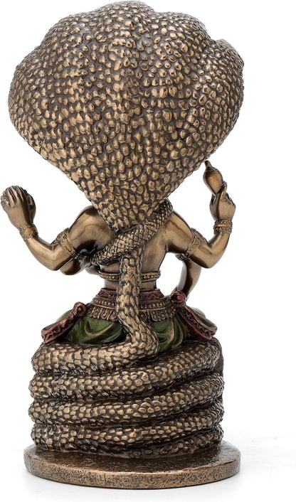 New Sitting Vishnu Idol On Base-Height-5.5 Inches-Metallic-Resin-Venkatesh Narayan Statue