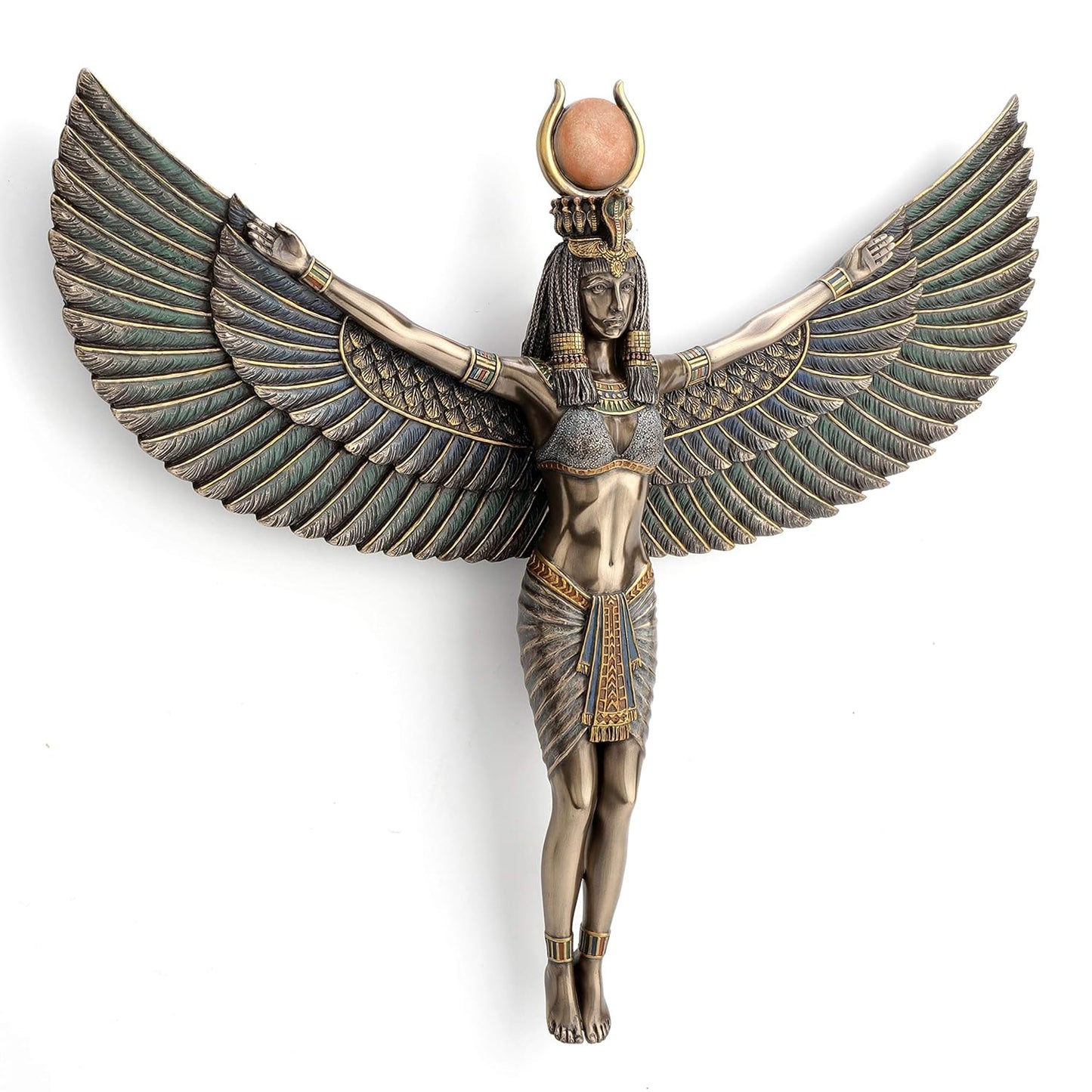 Large Egyptian Angel Model With Open Wings-Height-10 Inches