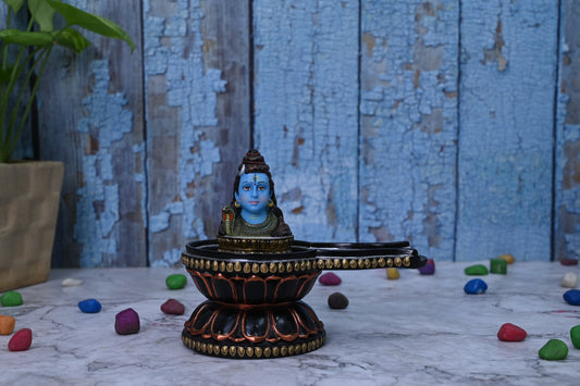 Beautiful Shiv Ling Idol-Multicoloured Finish-Height-4.75 Inches-Resin-Shiva Lingam
