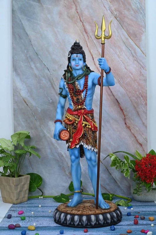 SrI Krishna Culture Standing Shiva/Shiv Ji Polyester Murti (Large 24 Inches)