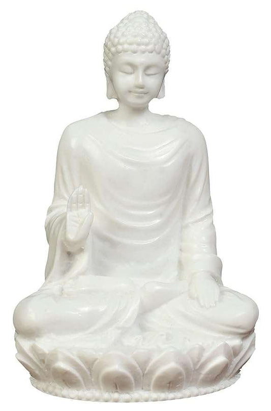 Buddha Statue/Idol In Meditation Pose-Height-3 Inches-Resin-Marble Look-Car and Home