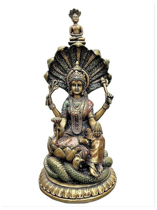 Medium Padmavati MATA for Home Decoration-Height-6 Inches-Antique Finish-Resin