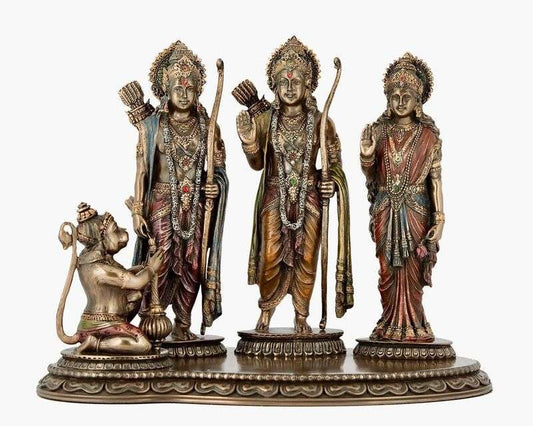 New Large Ram Darbar for Home-Height-8 Inches-Resin-Antique Finish-Ram Sita-Showpiece for Home Decoration
