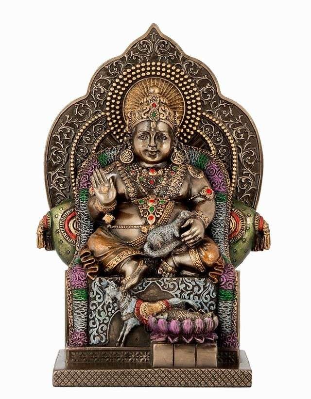 New Big Beautiful Sitting Kuber-Kuberan-Height-8 Inches-Material-Resin for Home Decoration-Antqiue Finish