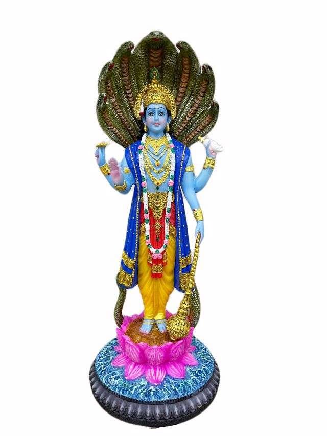 SrI Krishna CULTURE-New Big Beautiful Standing Vishnu for Home-Venkatesh Narayan-Height-12.5 Inches for Home Decoration-Multicoloured, Resin