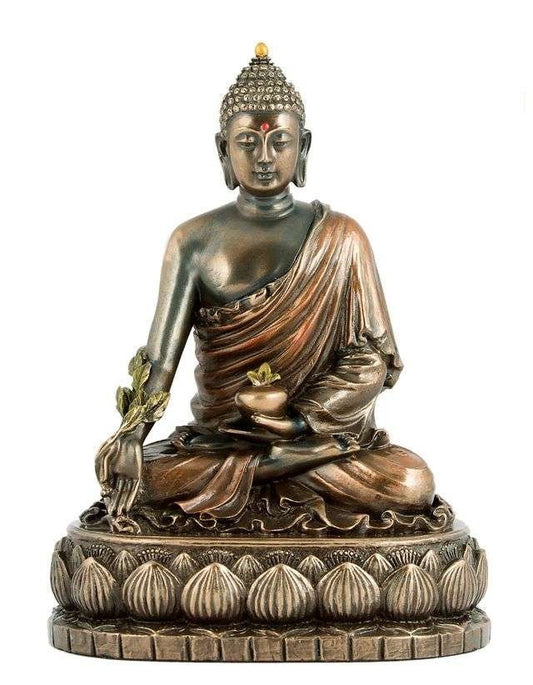 Sri Krishna Culture-New Medium Sitting Medicinal Buddha Showpiece for Living Room-Tibetan-Height-6 Inches
