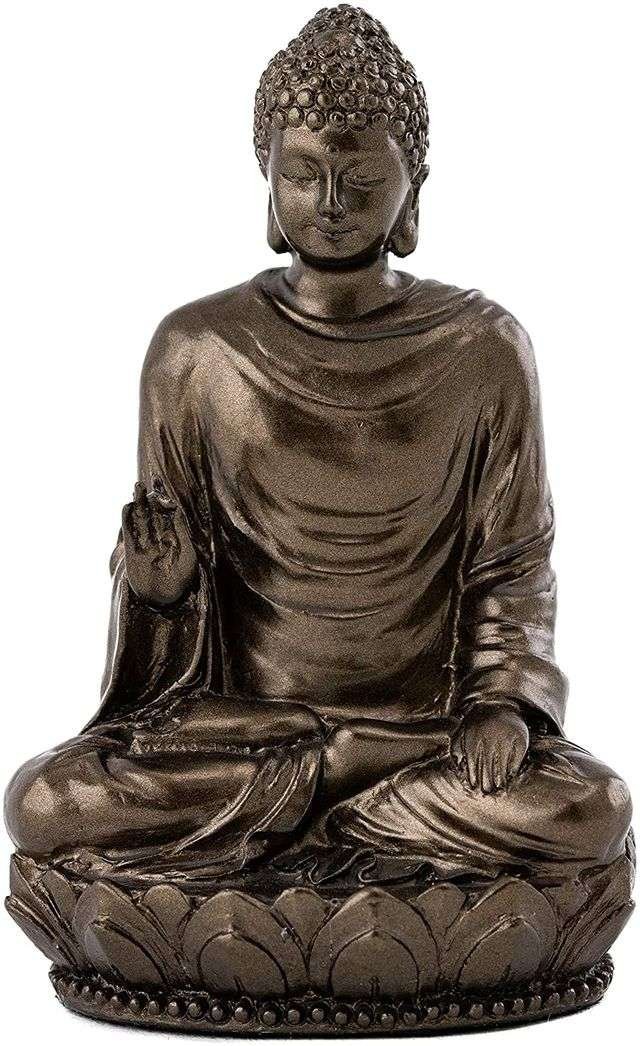 New Small Sitting Buddha Statues for Living Room for Car and Home Decorative-Height-3 Inches-Antique Finish