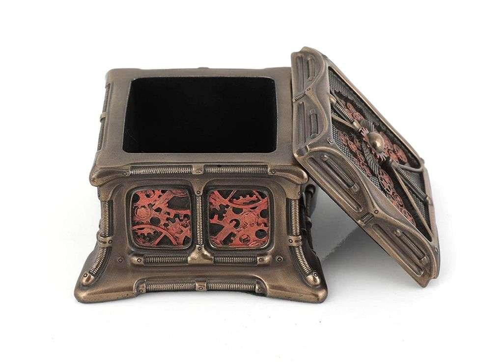 New Jewellery Box-Carved Resin Box-Beauty Accessories Storage-Height-3 Inches-Antique Finish