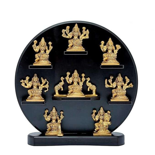 SrI Krishna CULTURE-Brass Vishnu Dashavtar-10 Avatar Incarnations of Vishnu with Frame-Height-15 Inches-Material-Brass and Wood-Home Decoration