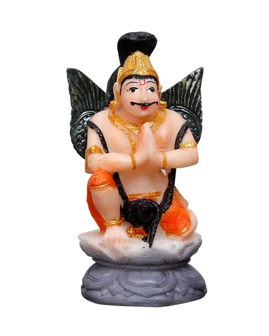 Handcrafted Garud Dev-Hindu God and Goddess Idol-Resin-Multicolour-Height-3 Inches