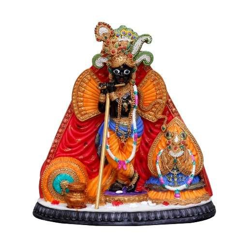 Handcrafted Bankey Bihari Ji (Vrindavan) Idol-Height-6 Inches-Resin-Multicolour