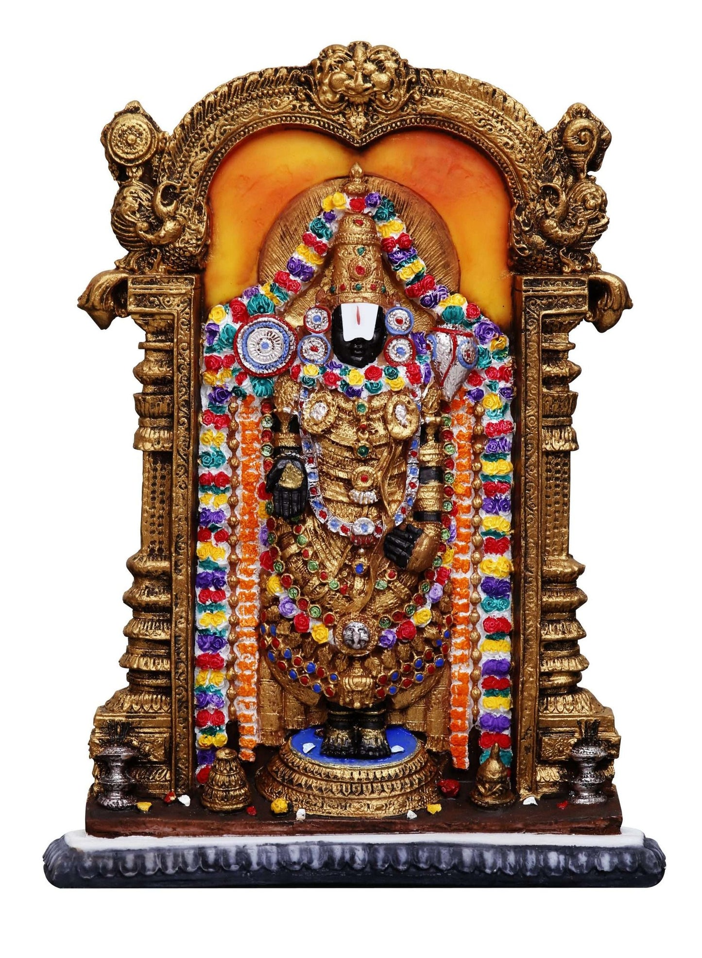 Handcrafted Big Beautiful Bala Ji (Tirupati Bala Ji) for Home Decoration-Height-9 Inches-Multicolour-Resin