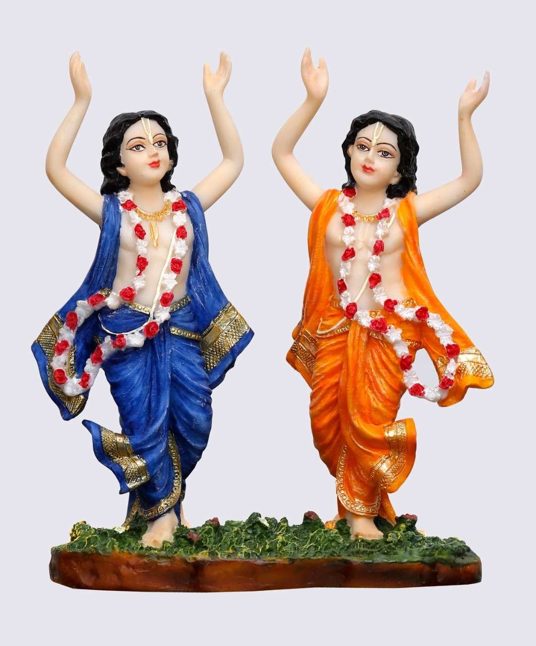 Handcrafted Medium Dancing Gaur Nitai -Height-6 Inches- Gaura Nitai-Resin