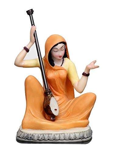 Hand Crafted Meera Bai Murti -Hindu Goddess and God Idol/Statue/Murti/Figurine-Polyester Resin-Multicolour-Showpieces for Gifting and Home Decor