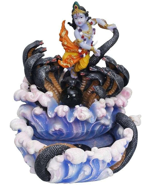 New Krishna Idol Idol On Snake Fountain with Light Effects-Hindu God and Goddess Idol/Statue/Murti/Figurine(7"x7"x9")