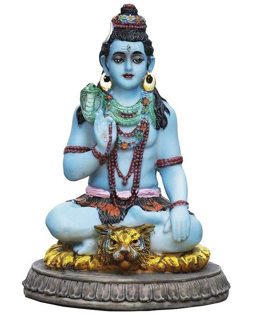 Sri Krishna Culture Beautiful Shiva Blessing Pose for Home Decoration-Height-5 Inches-Multicolour-Resin