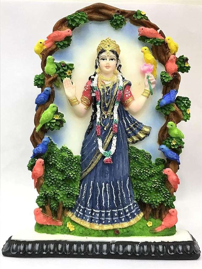 New Vrinda Devi Murti (Tulsi Mata Murti) On Base-Hindu God and Goddess Idol/Statue/Murti/Figurine-Polyster Resin-Multicolour-Height-7"