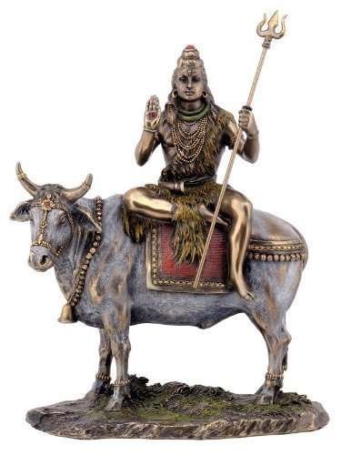 Sri Krishna Culture Shankar Ji Sitting On Nandi (Height-10) - Hindu God and Goddess Idol/Statue/Murti/Figurine-Polyster Resin-Multicolour