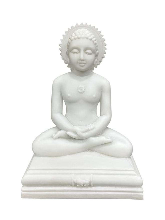 Sri Culture New Big Mahavir Swami Murti,Height-7 Inches-Brown Colour,God Idols/Statue/Figuirnes,Material-Polyresin & Marble,Made in India