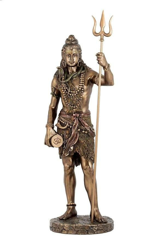 Sri Krishna Culture Large Standing Shiva/Shiv Ji-Metallic Finish-24 Inches-Shankar Ji-Shiv Murti/Idol-Showpieces for Home Décor