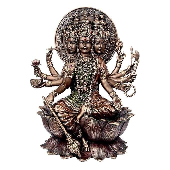 New Big Gayatri MATA Idol-Antique Finish,Height-12 Inches,God Murti/Statue/Figuirnes,Cold Cast Resin