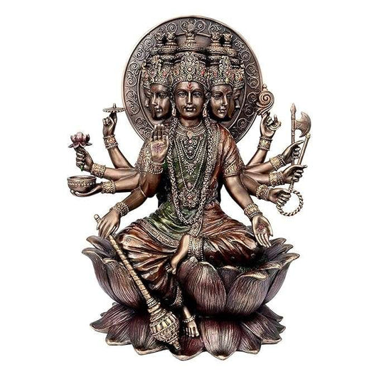 New Big Gayatri MATA Idol-Antique Finish,Height-12 Inches,God Murti/Statue/Figuirnes,Cold Cast Resin