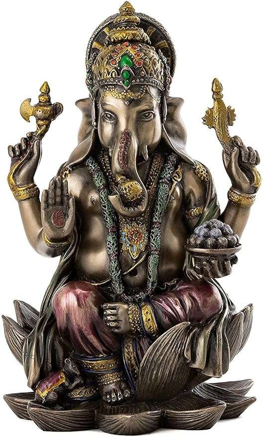 Sri Krishna Culture-Regular Ganesh/Ganesha Idol,Statue (Size 8cm x 5cm)-Home Décor Diwali Murti-Antique Finish