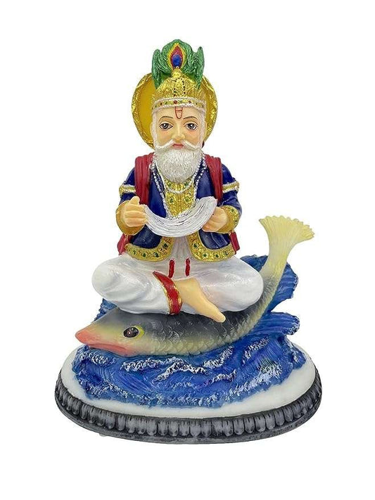 Big Jhule Lal Ji Resin Idol, (Multicolour, Height-5 Inches)